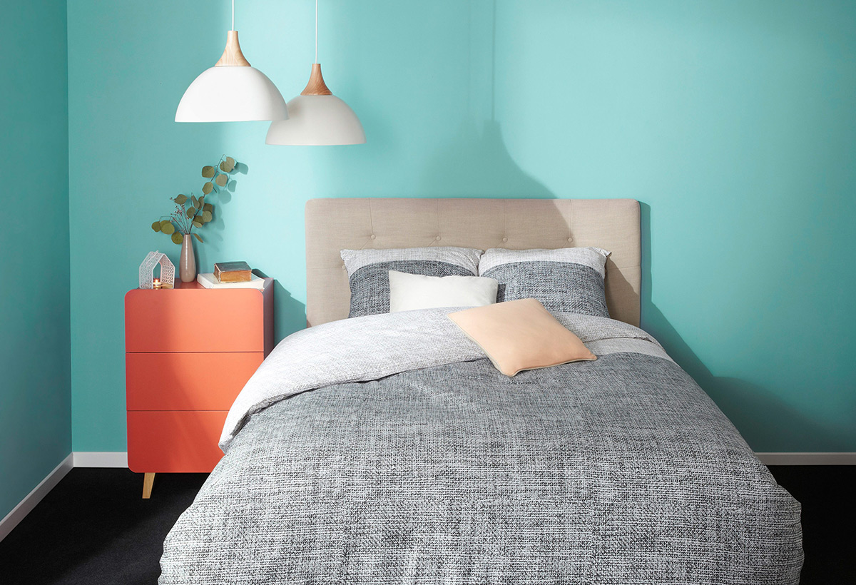 couette grise chambre moderne