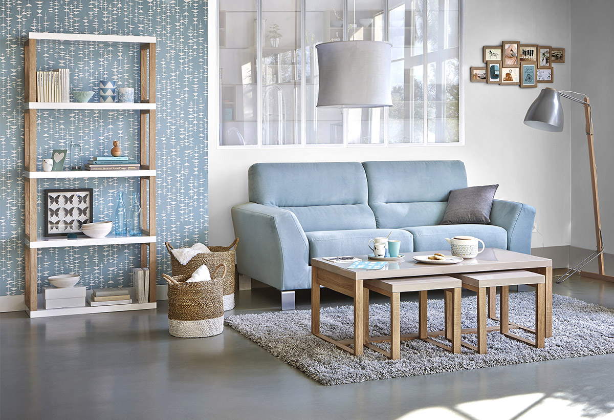 décoration salon bleu