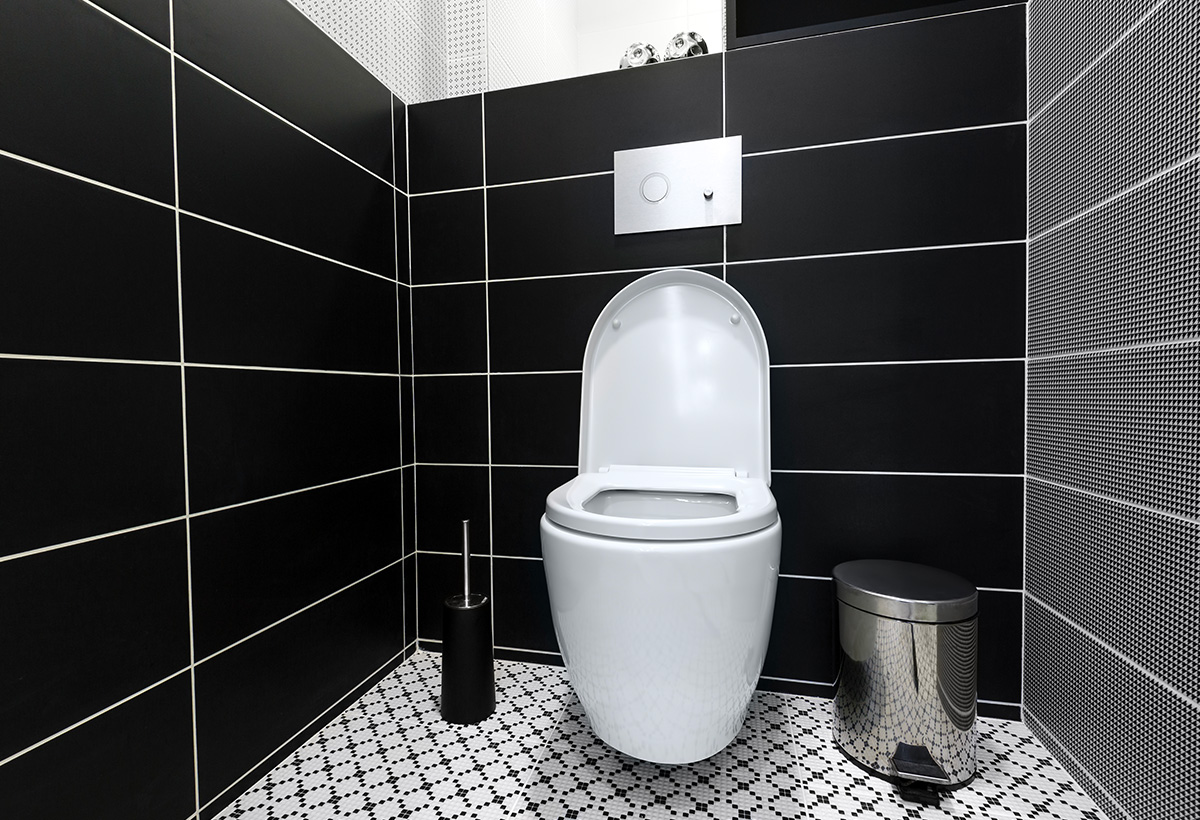 amenagement toilettes noir