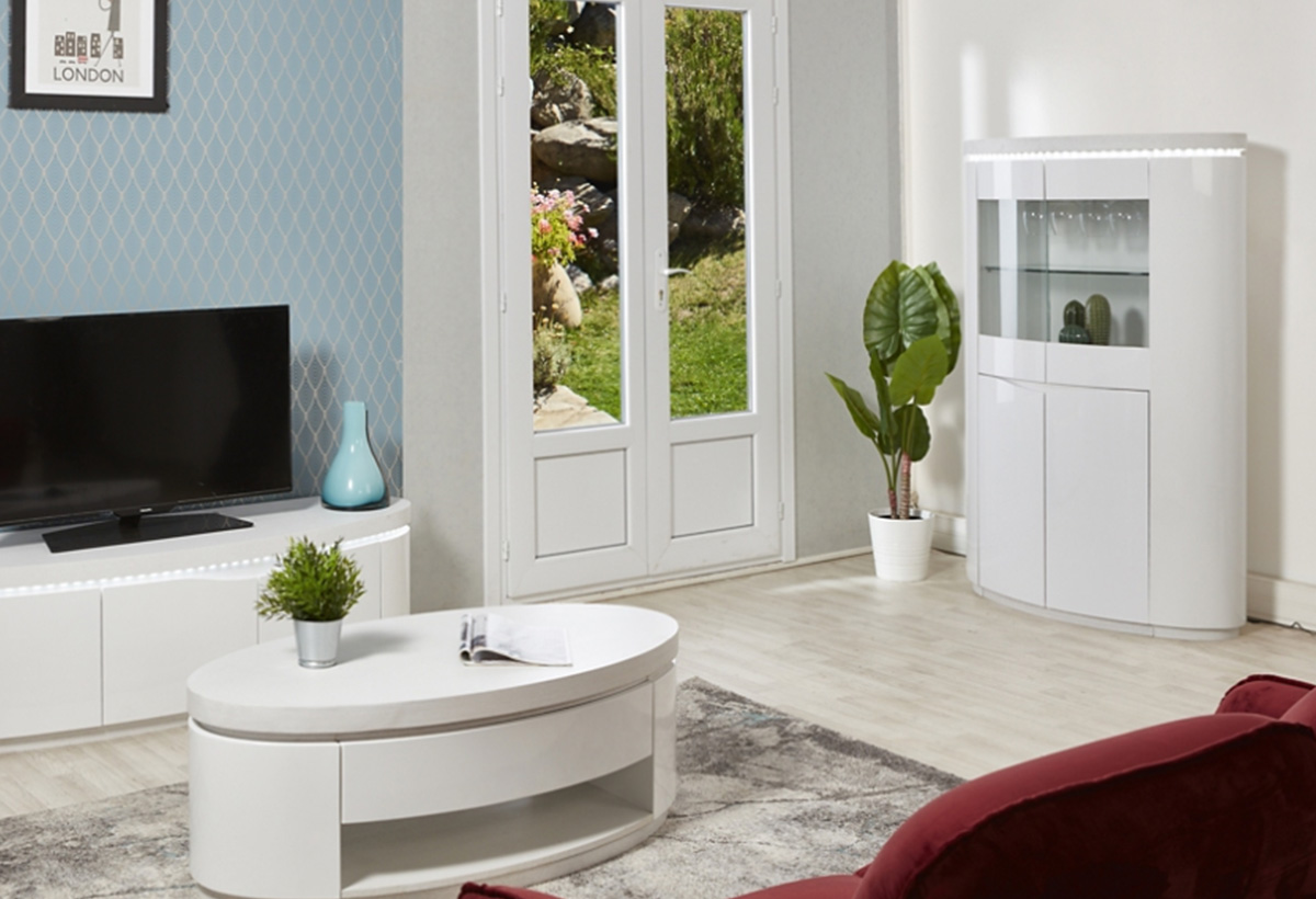 choisir meuble bar noir blanc salon
