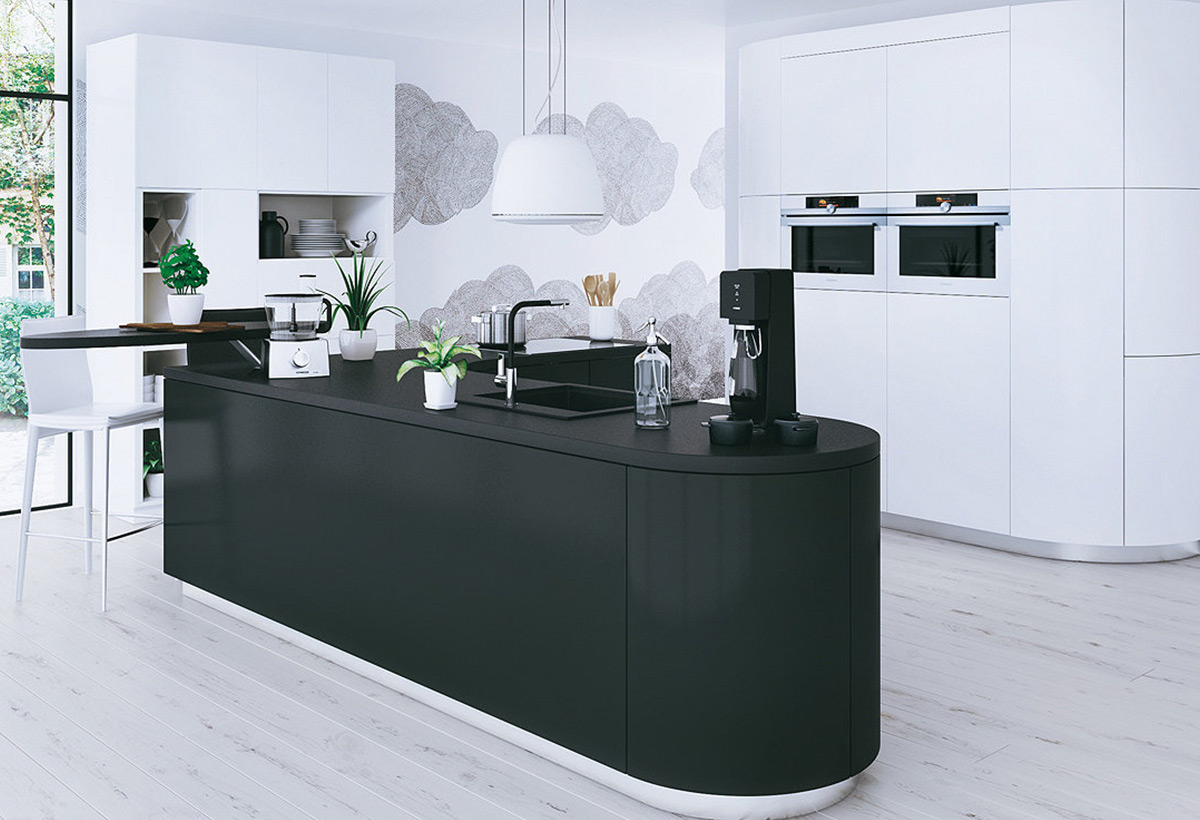 cuisine blanche ilot central