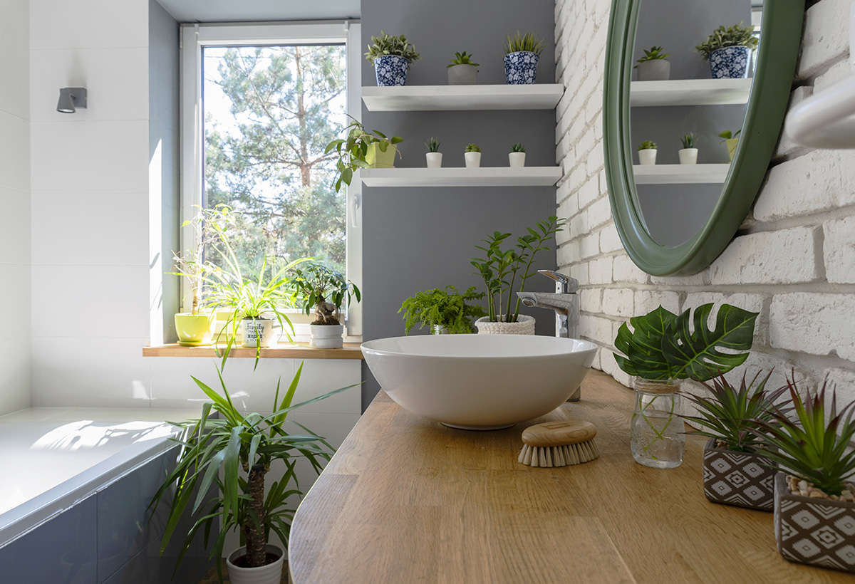 amenager salle de bain style jungle