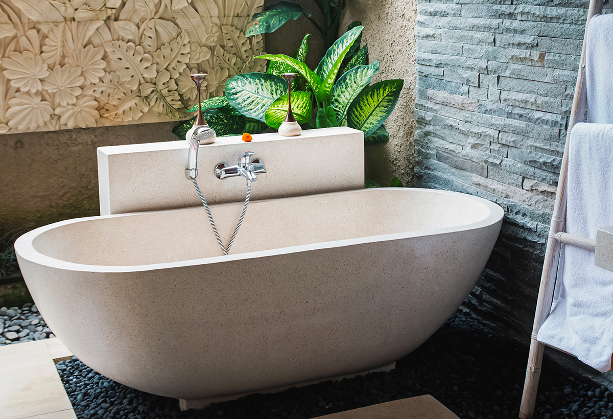 amenager salle de bain exotique