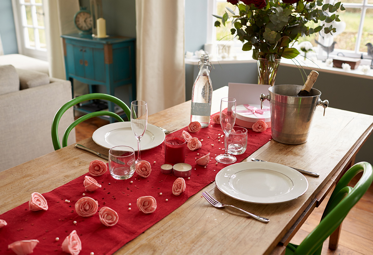 décoration de table saint valentin