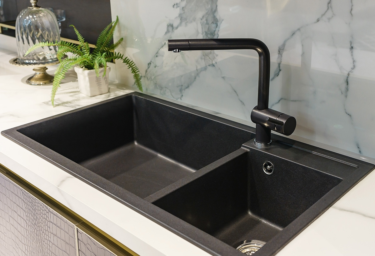 evier noir cuisine