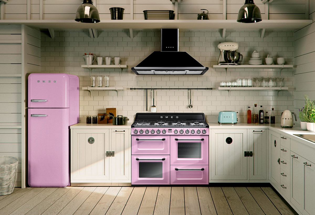 refrigerateur smeg rose
