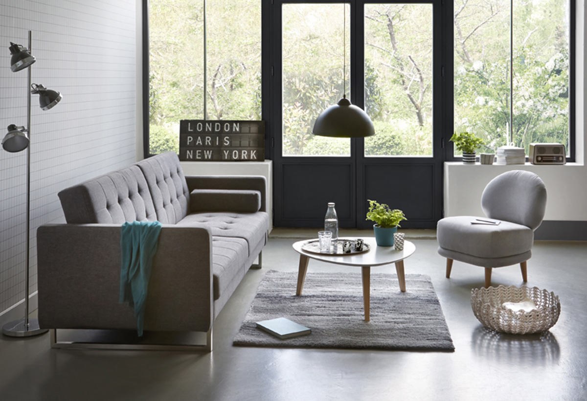 idees canape convertible gris salon
