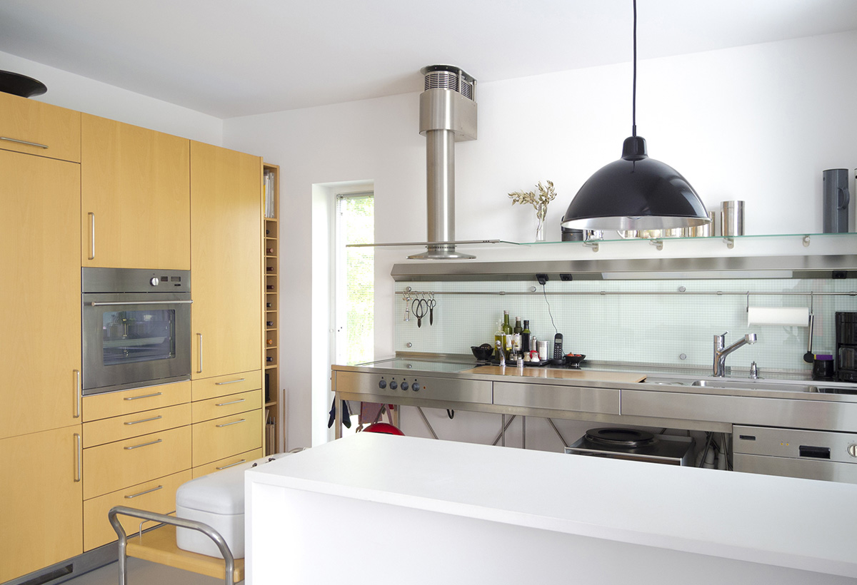 idees plan de travail inox cuisine