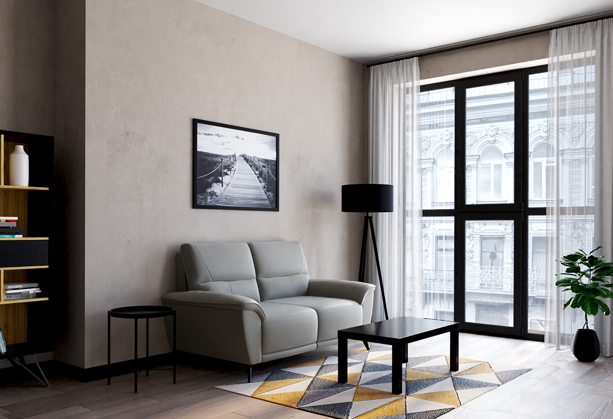 choisir rideau salon gris