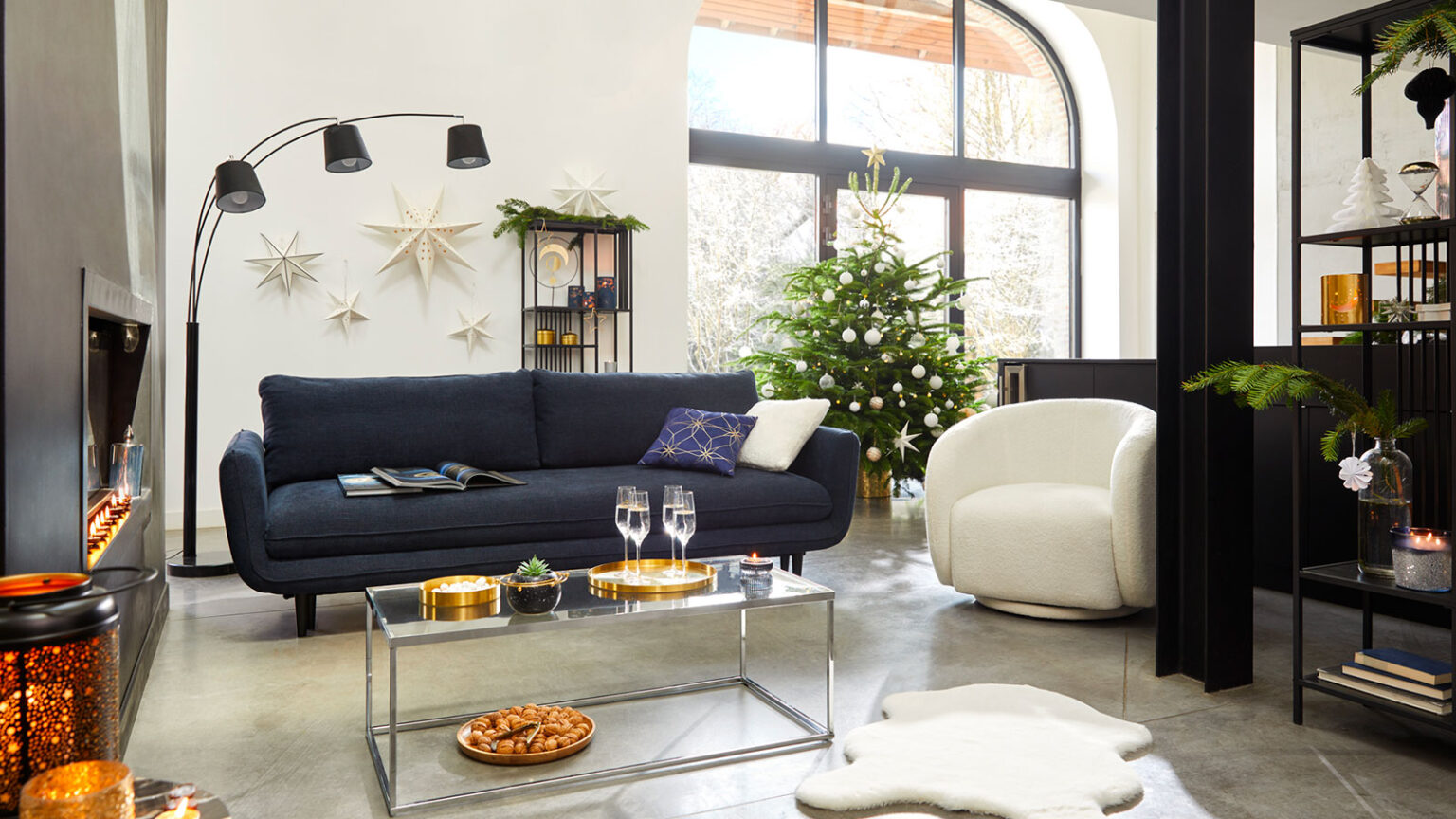 idees decoration salon noel