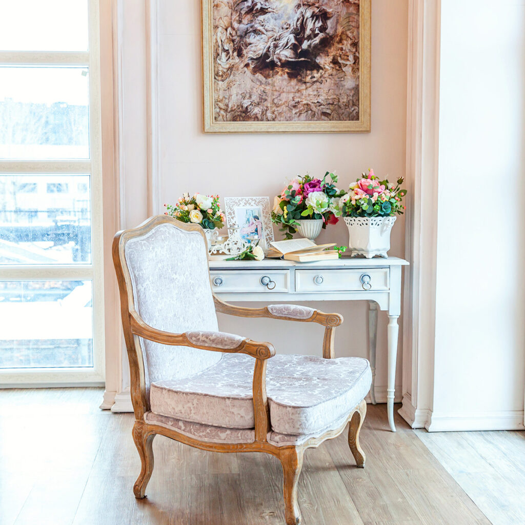 mobilier majestueux chambre baroque