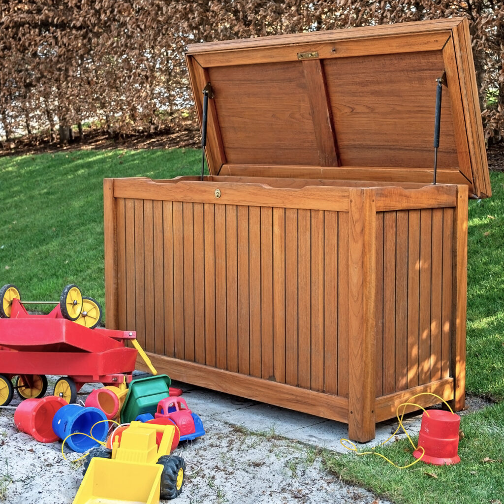 coffre jardin rangements jouets exterieurs enfants
