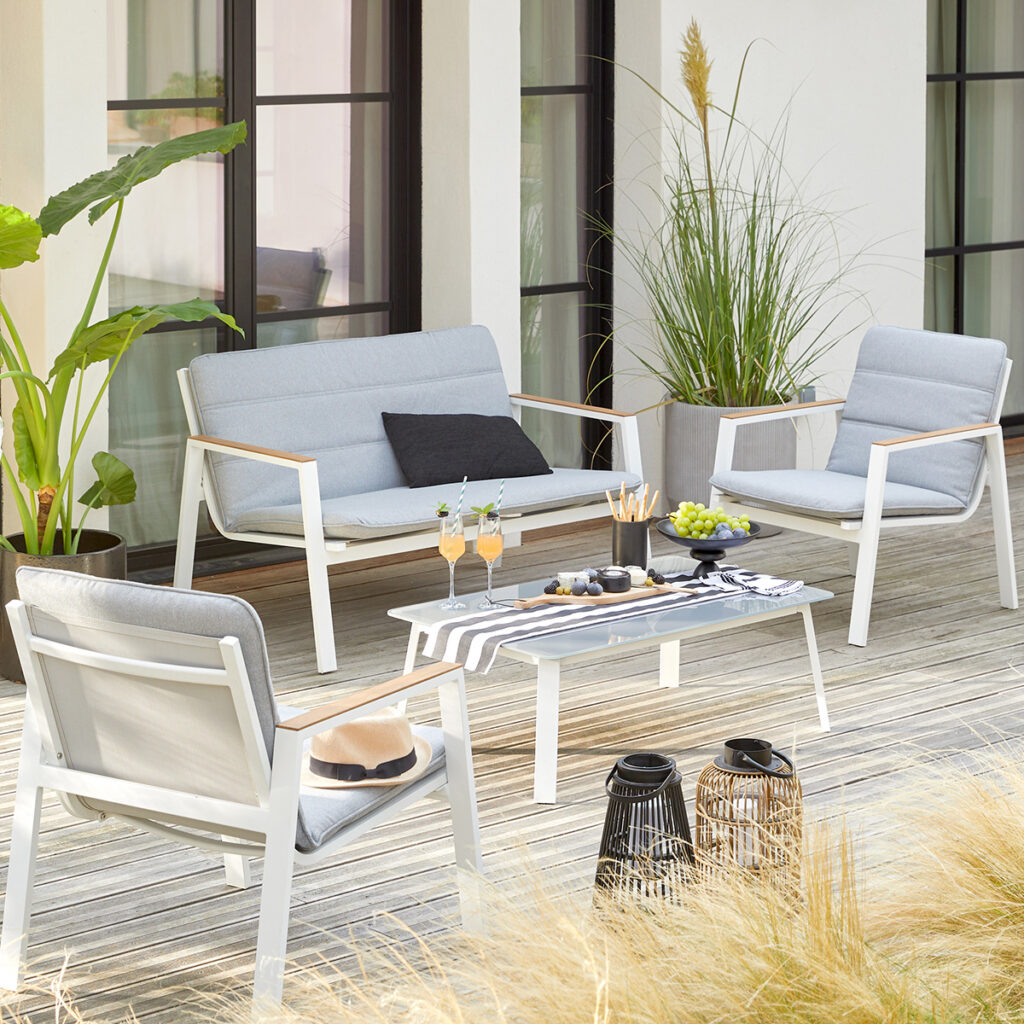 salon de jardin aluminium resistant soleil