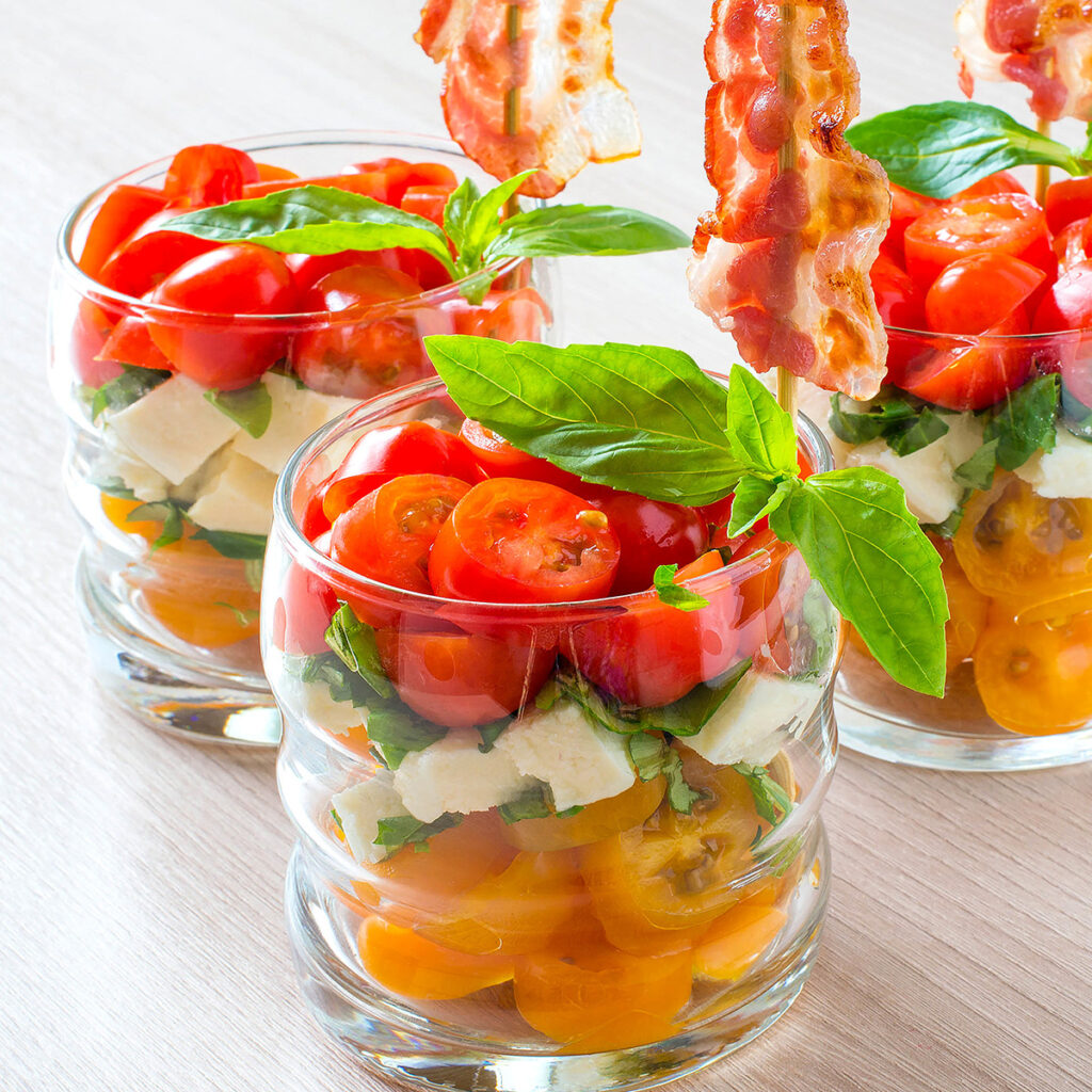 recette rapide verrines salade caprese