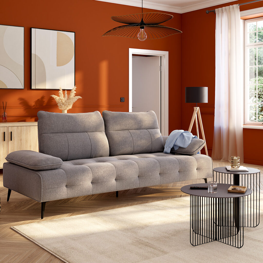 meubles bois metal salon industriel cocooning