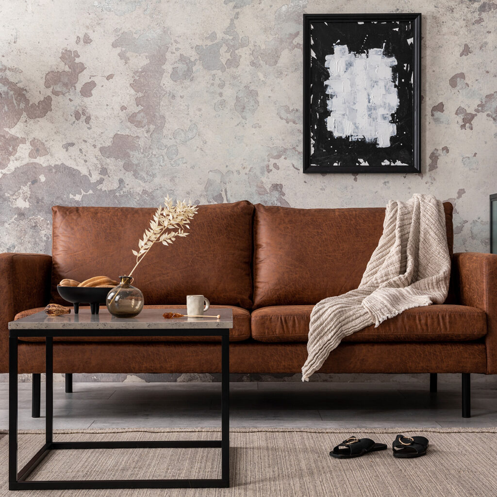 plaid salon industriel cocooning