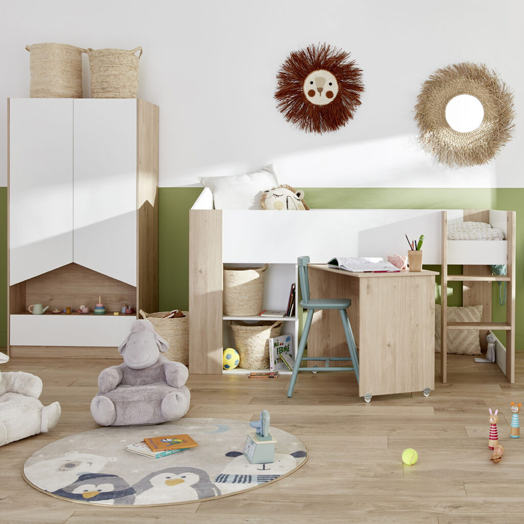 bureau integre lit jeune enfant