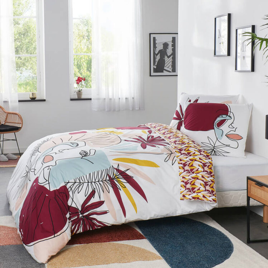 parure lit percale de coton qualite