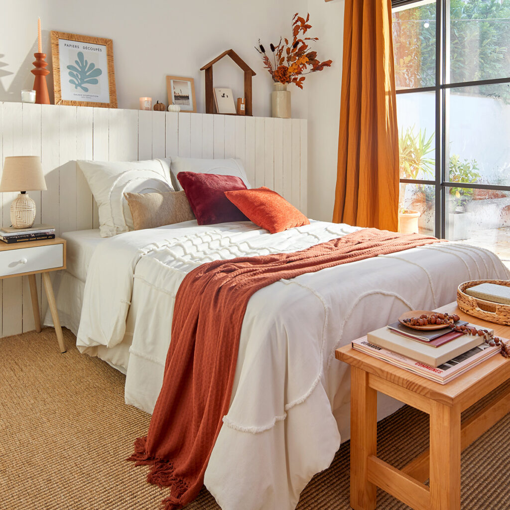 parure lit style automnal orange