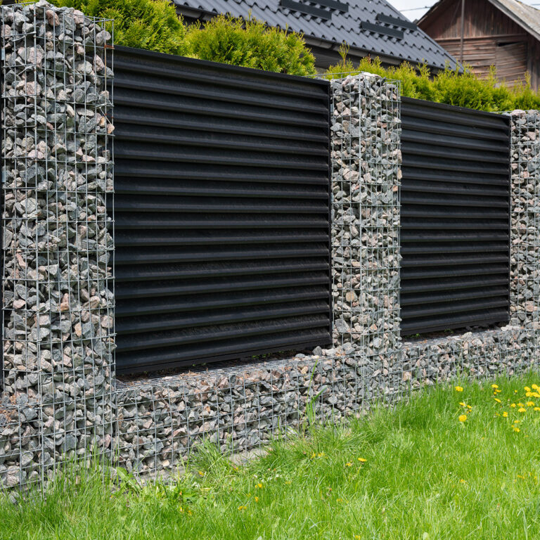 avec quoi remplir mur banc gabion