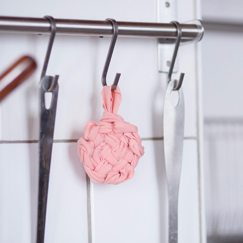 tawashi rond tressage bande tissu