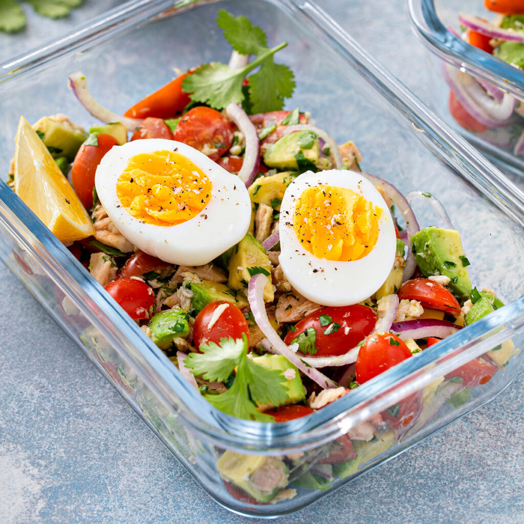 oeufs durs salade lunch box