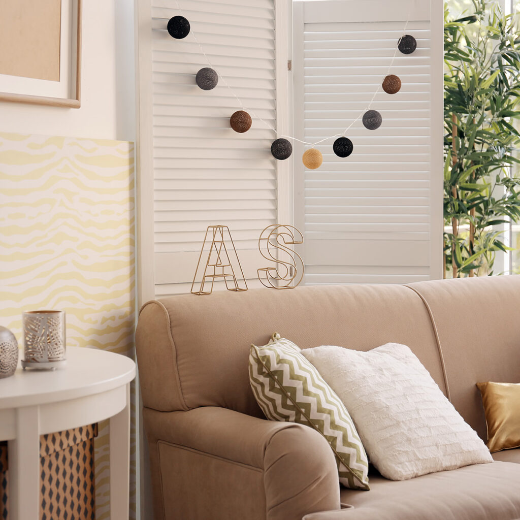 guirlande paravent blanc