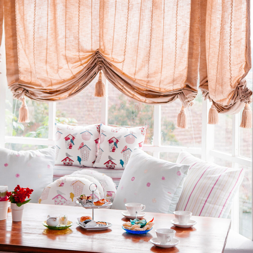 rideaux vintage salon granny chic