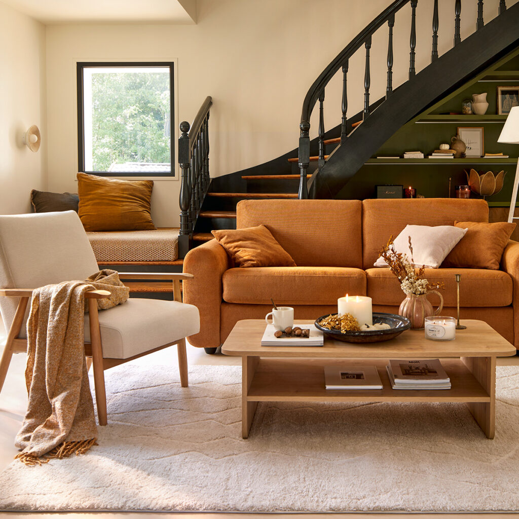 salon ambiance automne naturelle chaleureuse