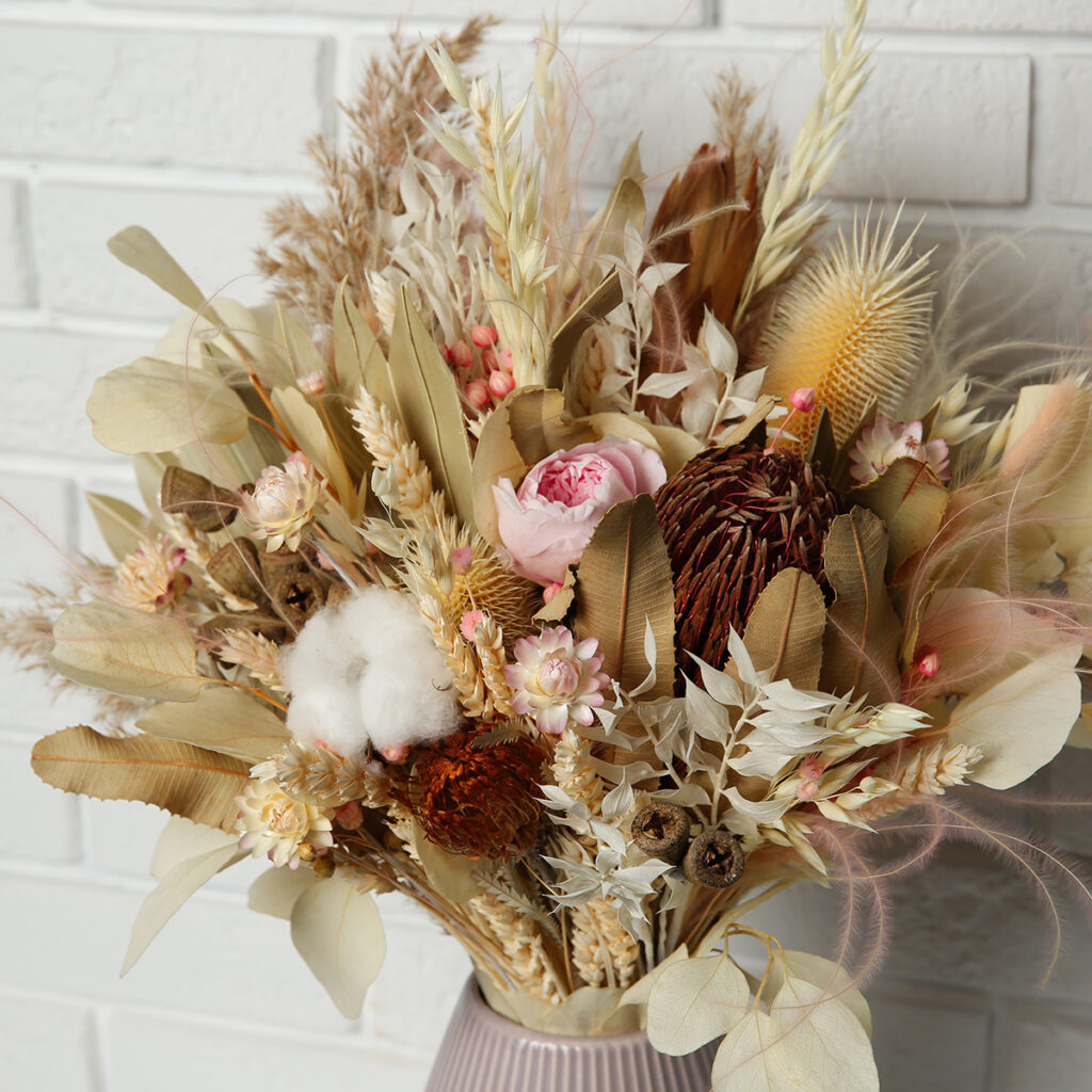 bouquet fleurs sechees salon automne