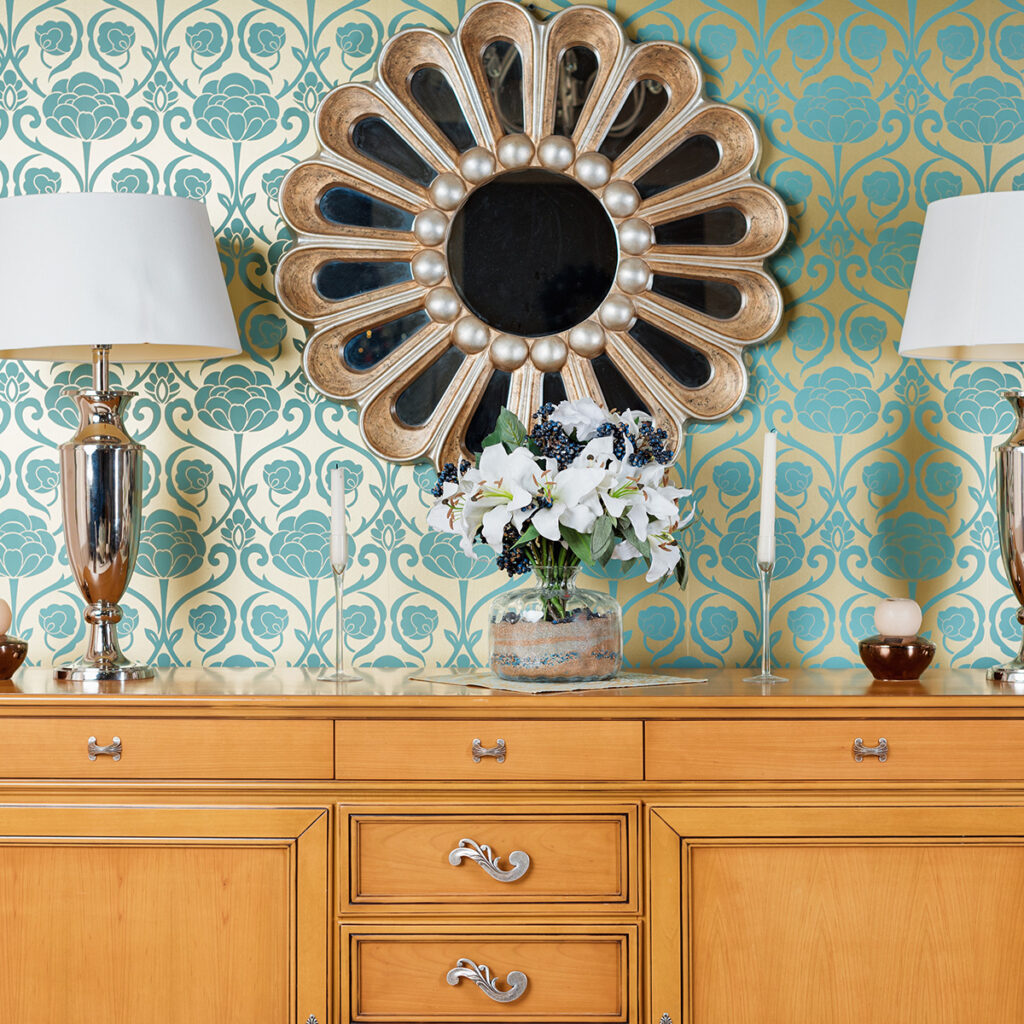 buffet vintage bois salon art deco