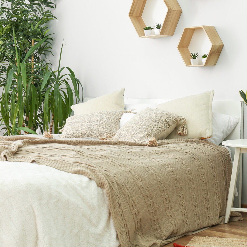 plaid couleur sable chambre forestcore