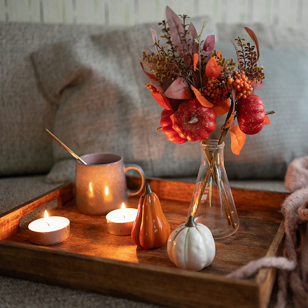 bougie eclairage salon deco automne