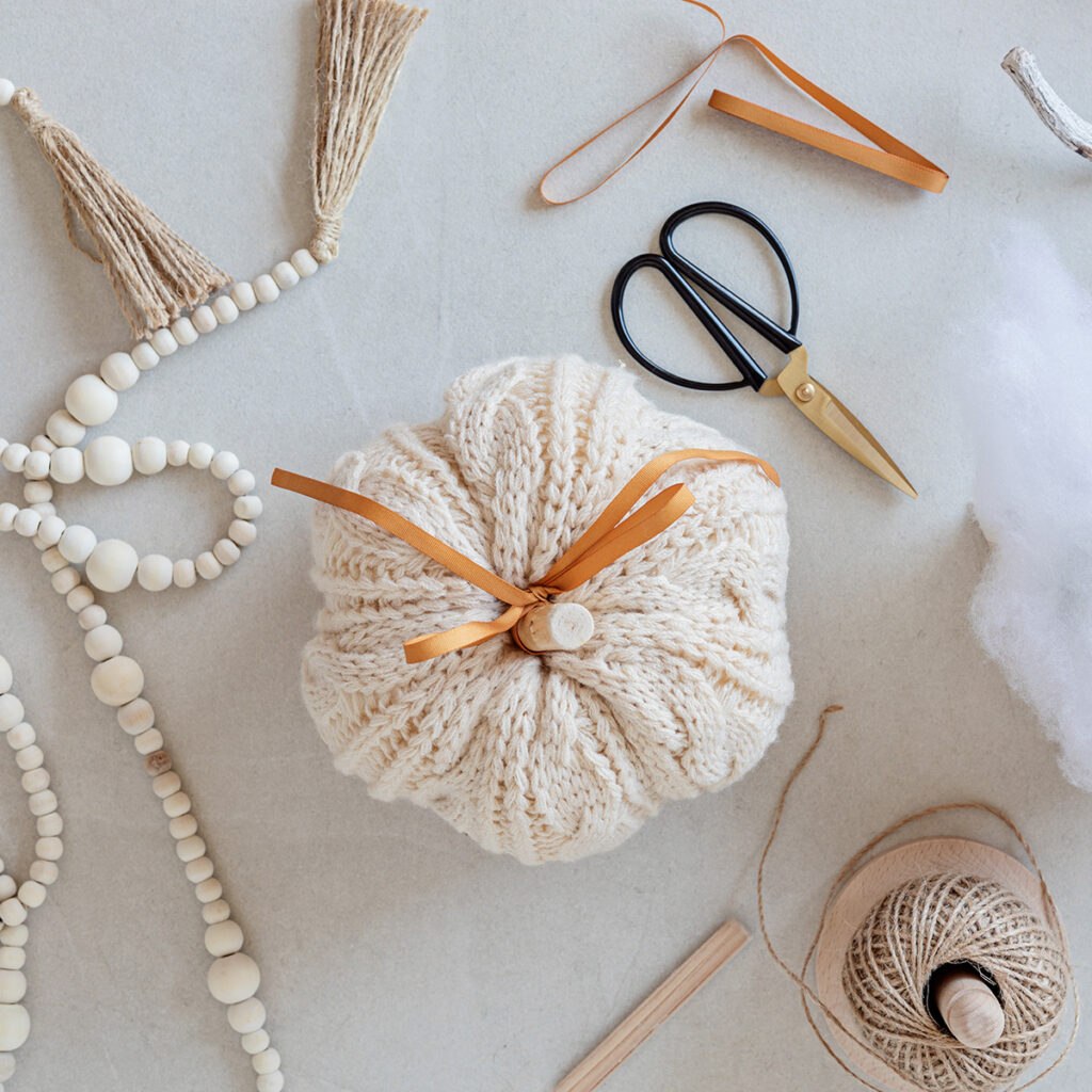 deco automne citrouille vieux pull