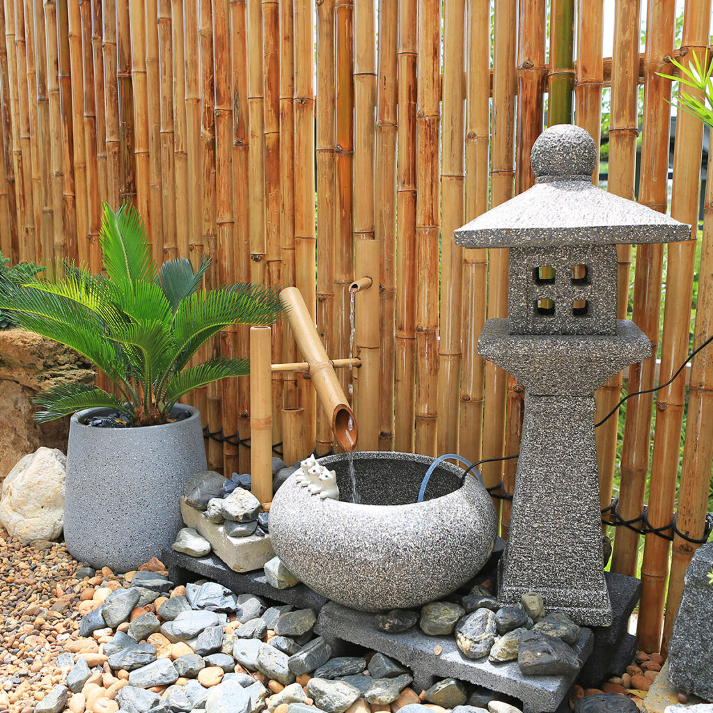 fontaine japonaise terrasse zen