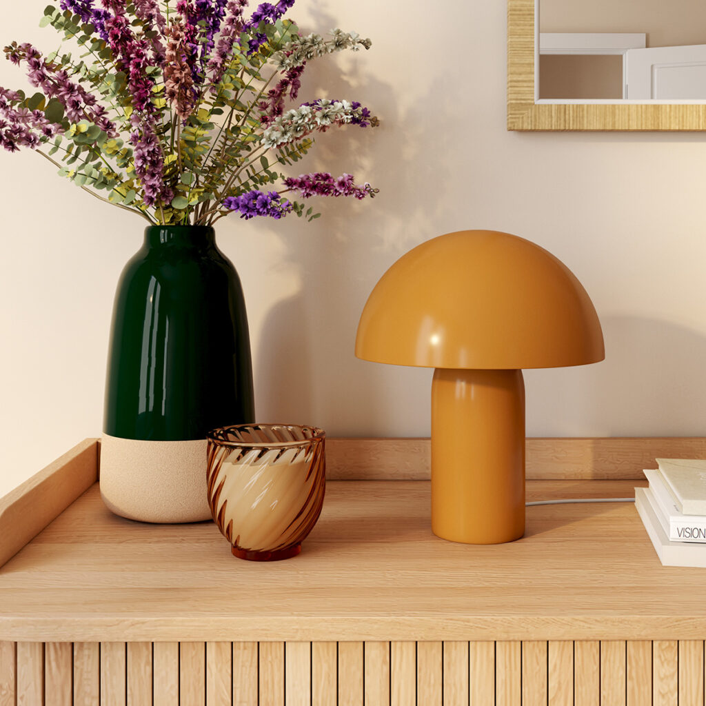lampe a poser ocre chambre