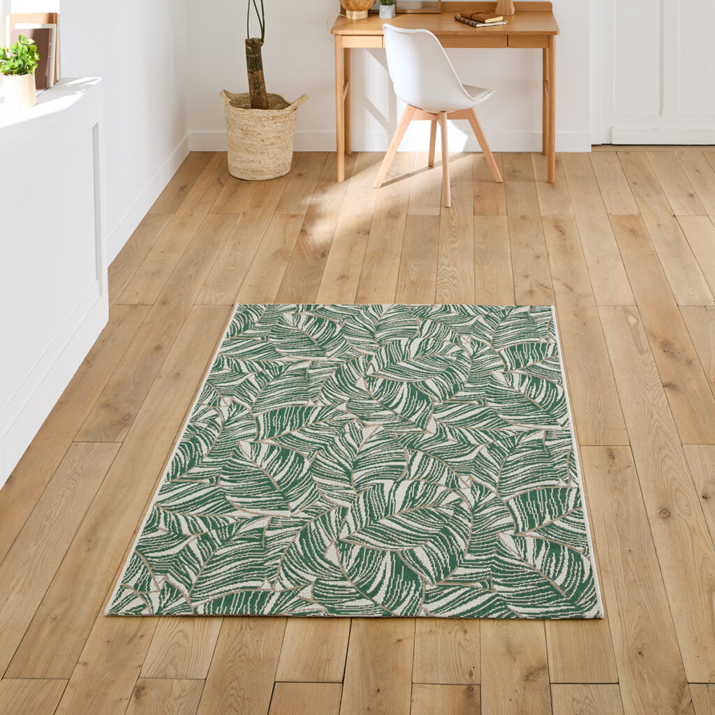tapis motifs feuilles decoration forestcore