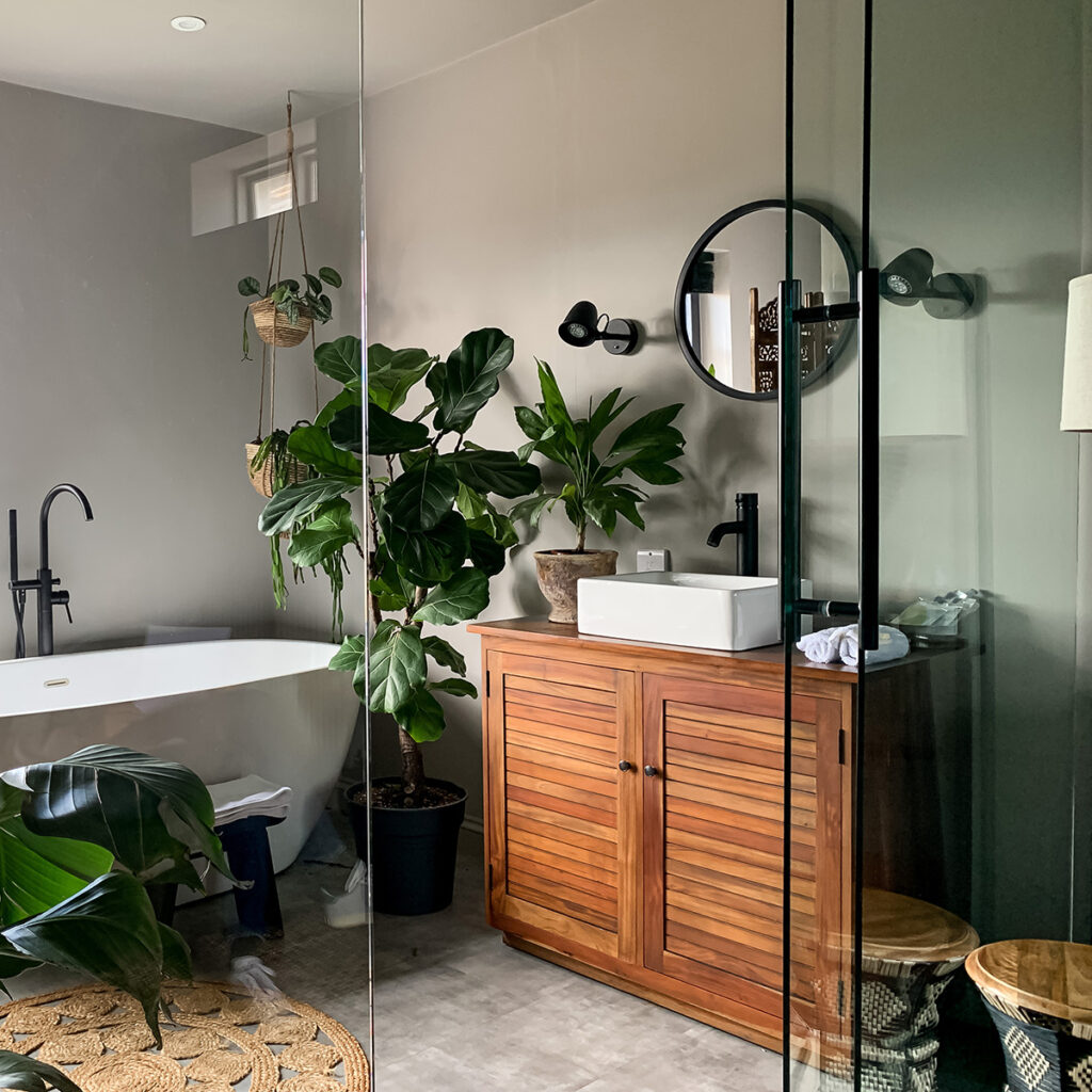 meuble sous vasque upcycle salle de bain forestcore