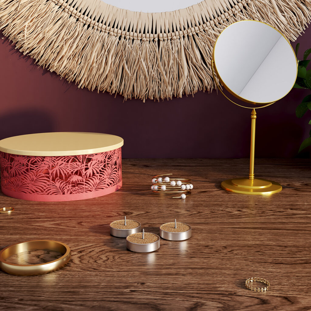 decoration rouge chaleureuse or argent