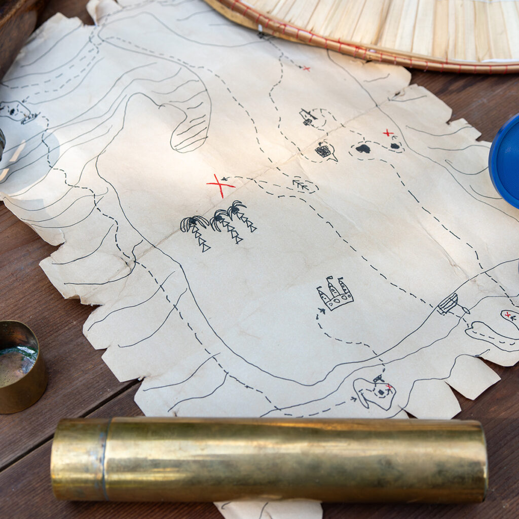 carte attrayante chasse au tresor