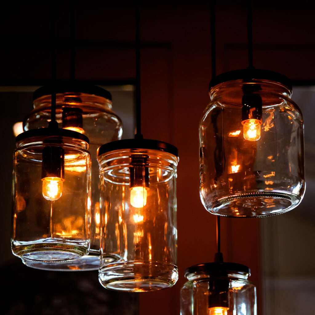 bocaux lampe diy design retro