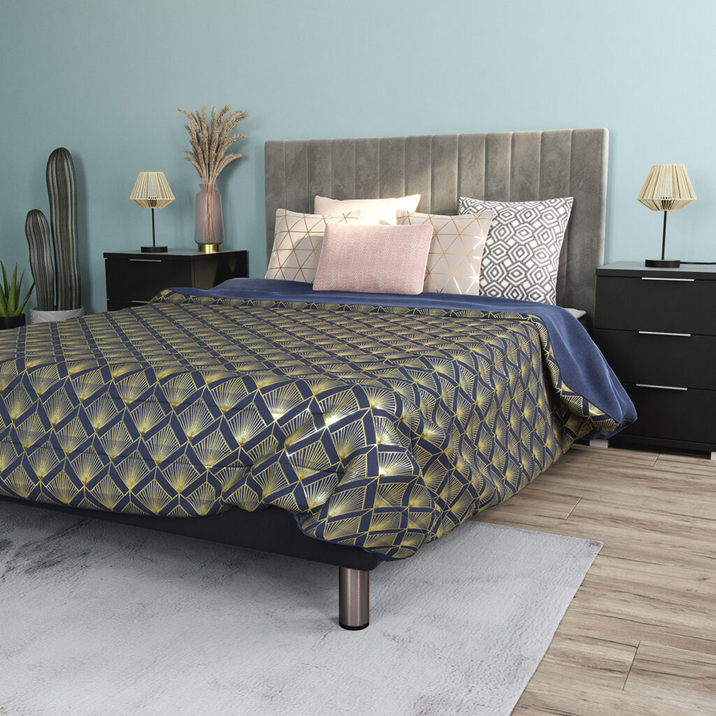 linge de lit or argent decoration chambre