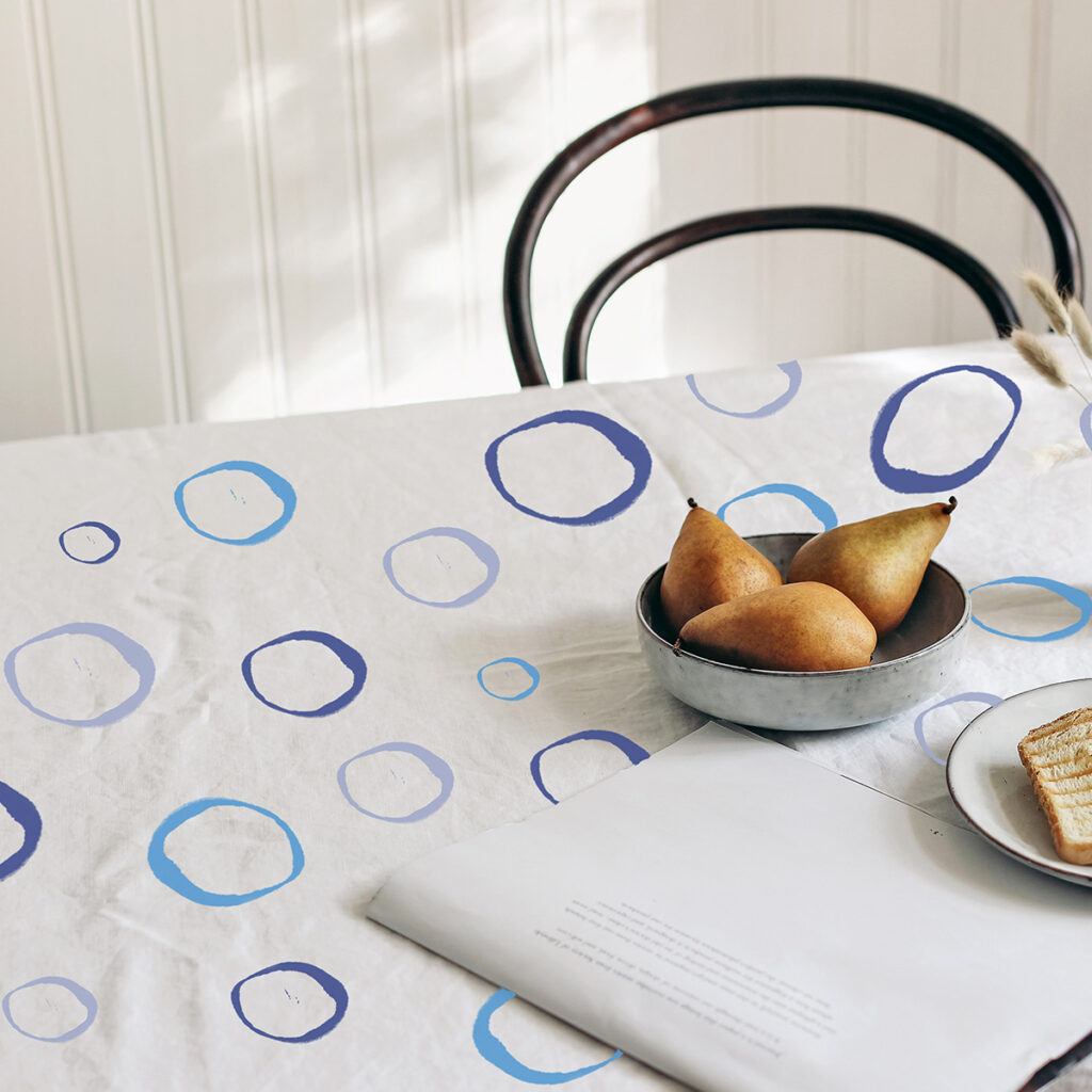 nappe cercles empreinte peinture diy