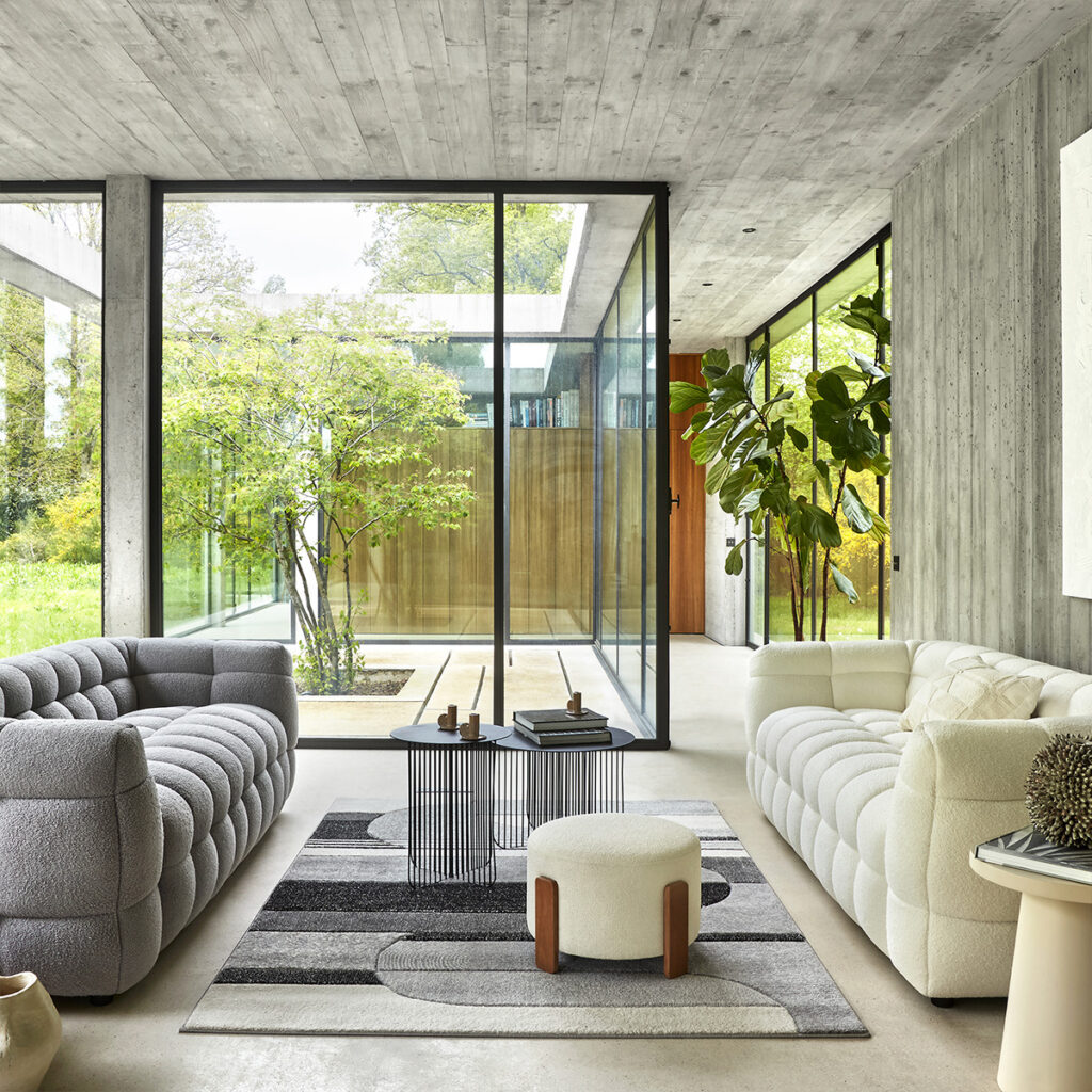 canape gris blanc grand salon