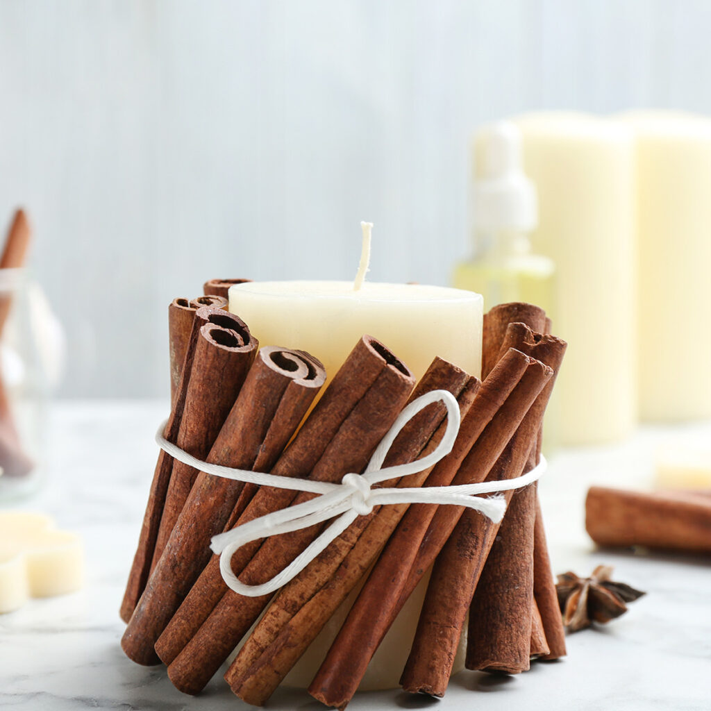 bougie cannelle sans huiles essentielles