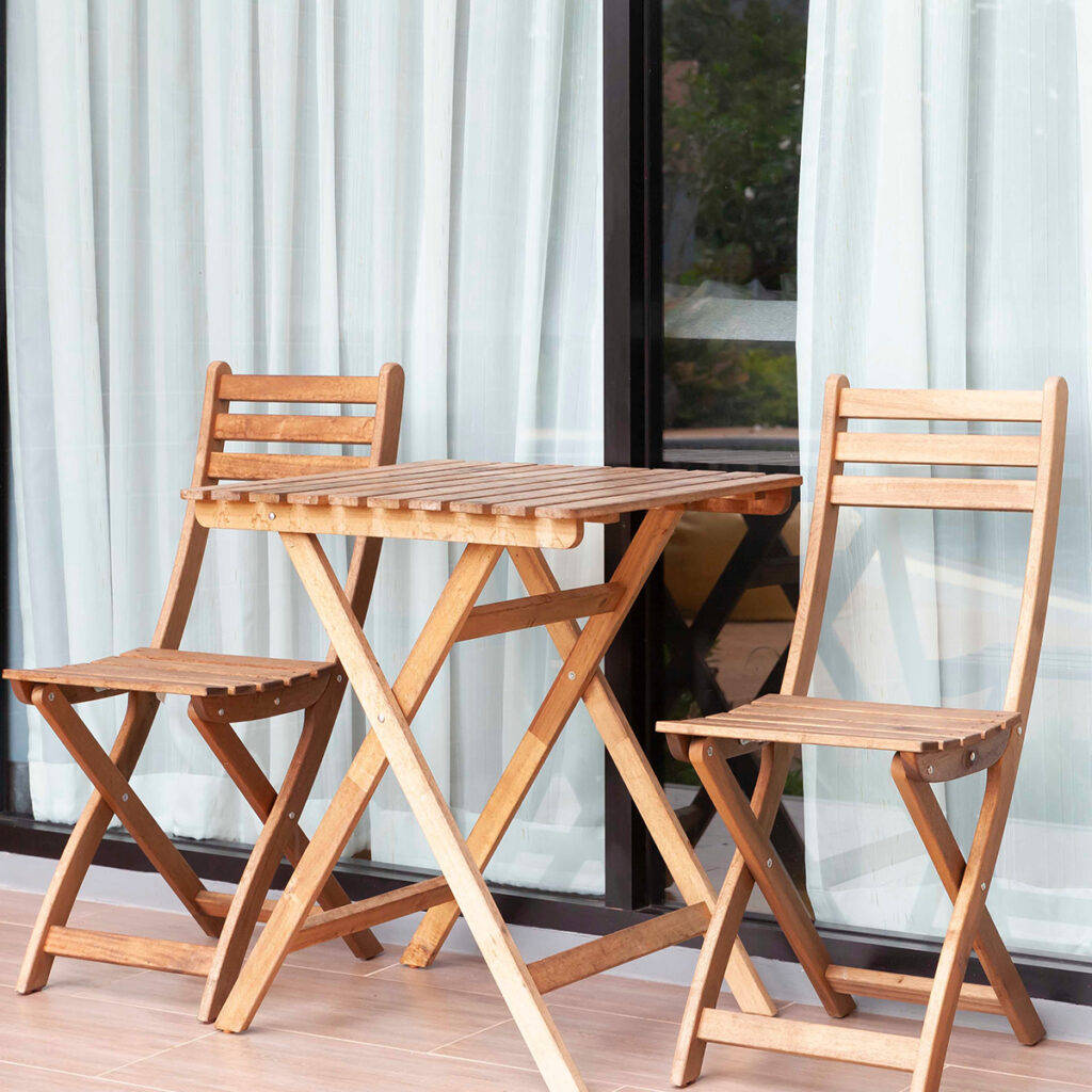 salon jardin pliant bois moderne